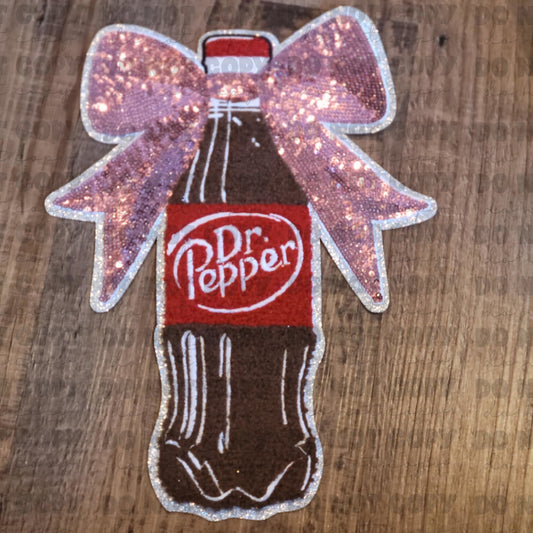 Soda with bow sequin Patch