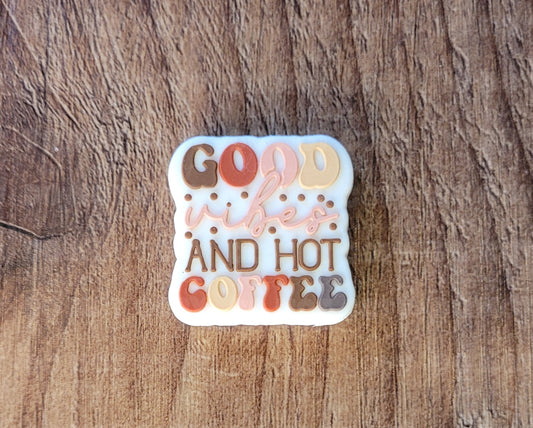 081FB Good vibes and hot coffee Focal Bead