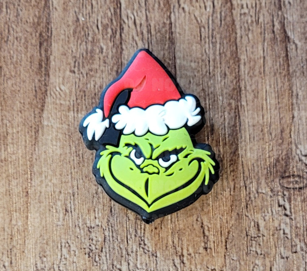 086FB Green dude with Santa hat Focal Bead