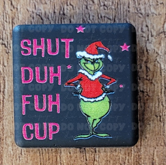 087FB Green dude Shut duh fuh cup Focal Bead