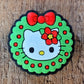 088FB Cat Christmas wreath Focal Bead