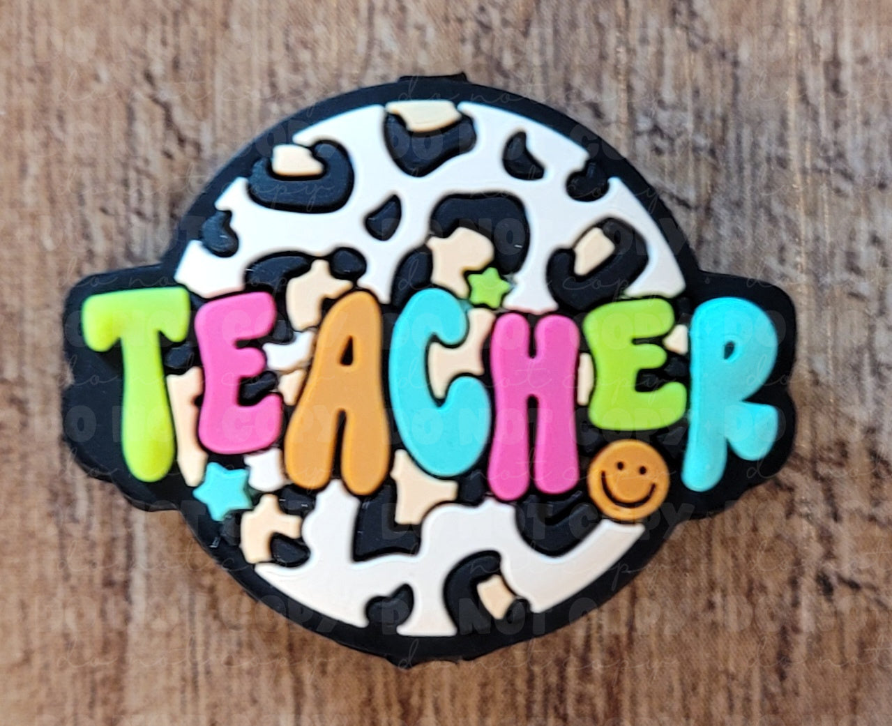 090FB Leopard teacher circle Focal Bead