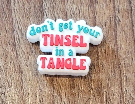 093FB Don't get your tinsel in a tangle Christmas Focal Bead