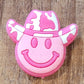 100FB Pink cowboy cow Focal Bead