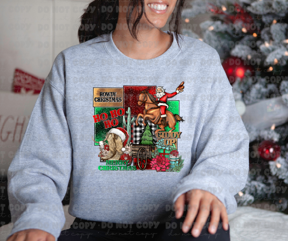 2832 Howdy Christmas Ho ho ho giddy up *DREAM TRANSFER* DTF