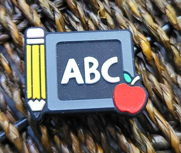 167 FB ABC school yellow pencil Focal Bead