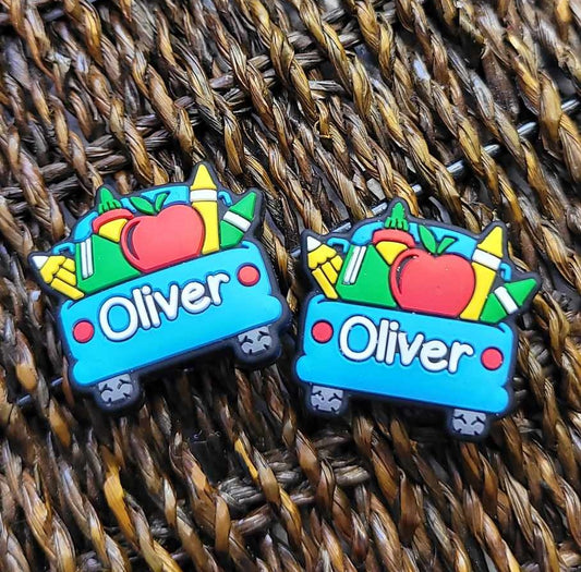 166 FB Oliver school truck Focal Bead