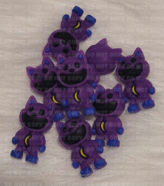 176 FB 3D Purple cat Focal Bead