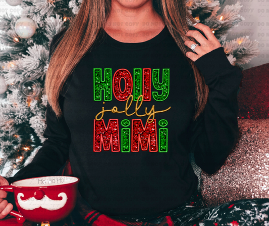 2984 Holly Jolly Mimi Faux Embroidery   *DREAM TRANSFER* DTF