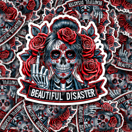 DC 1294 Beautiful Disaster - die cut sticker