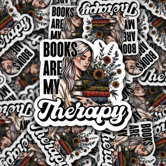 DC 1253 Books are my therapy Die cut sticker