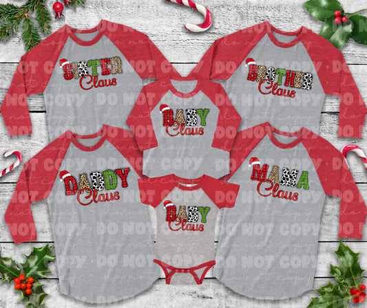 Claus family -CHOOSE YOUR DESIGN- *DREAM TRANSFER* DTF