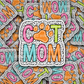 DC 1017 Cat Mom polka dot Die cut sticker