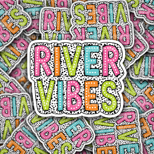 DC 1027 River Vibes polka dot Die cut sticker