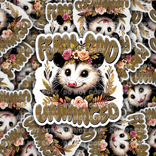 DC 1031 feral and unhinged Die cut sticker