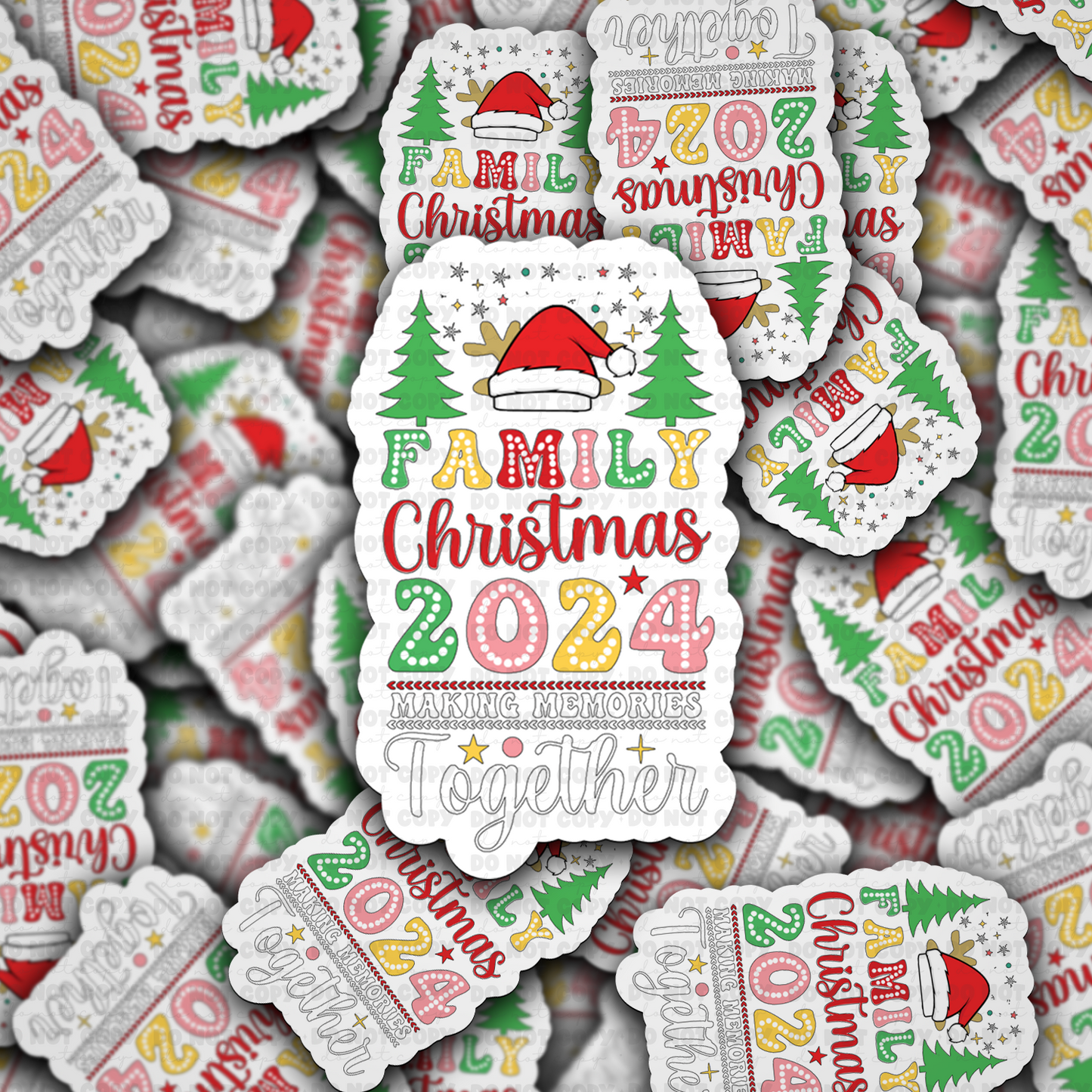 DC 1254 Family Christmas  Die cut sticker