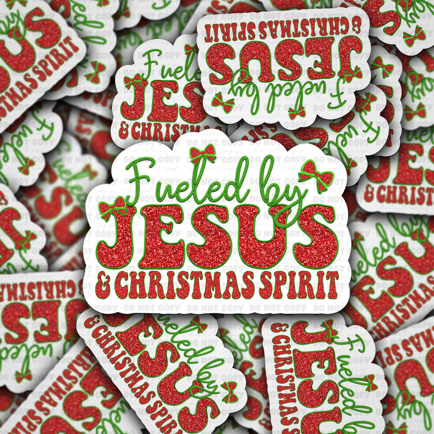 DC 1255 Fueled by Jesus and Christmas Die cut sticker