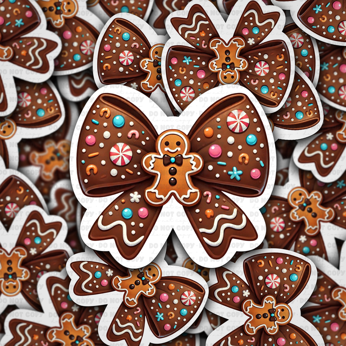 DC 1268 Gingerbread bow die cut sticker