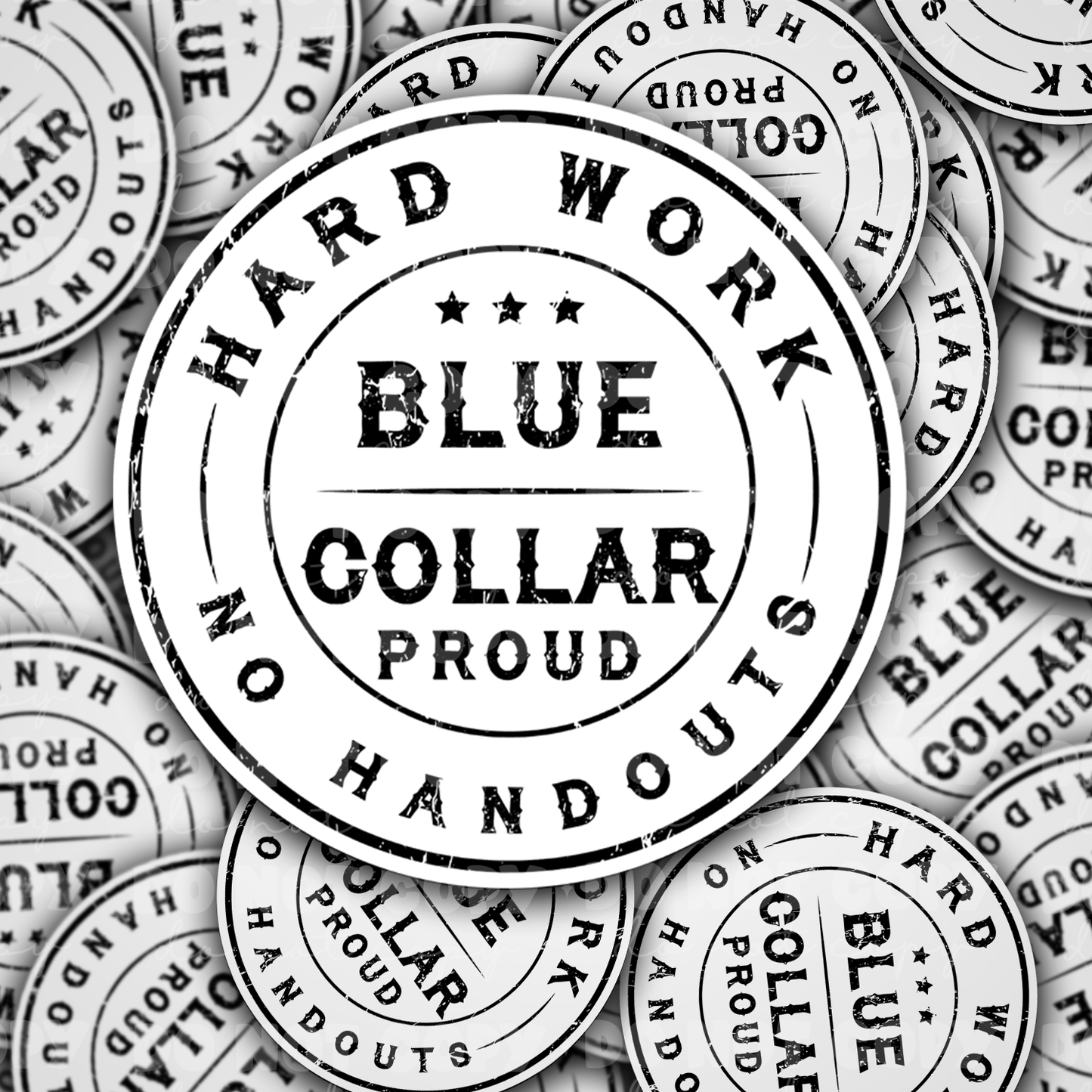 DC 1280 Hard work no handouts - die cut sticker