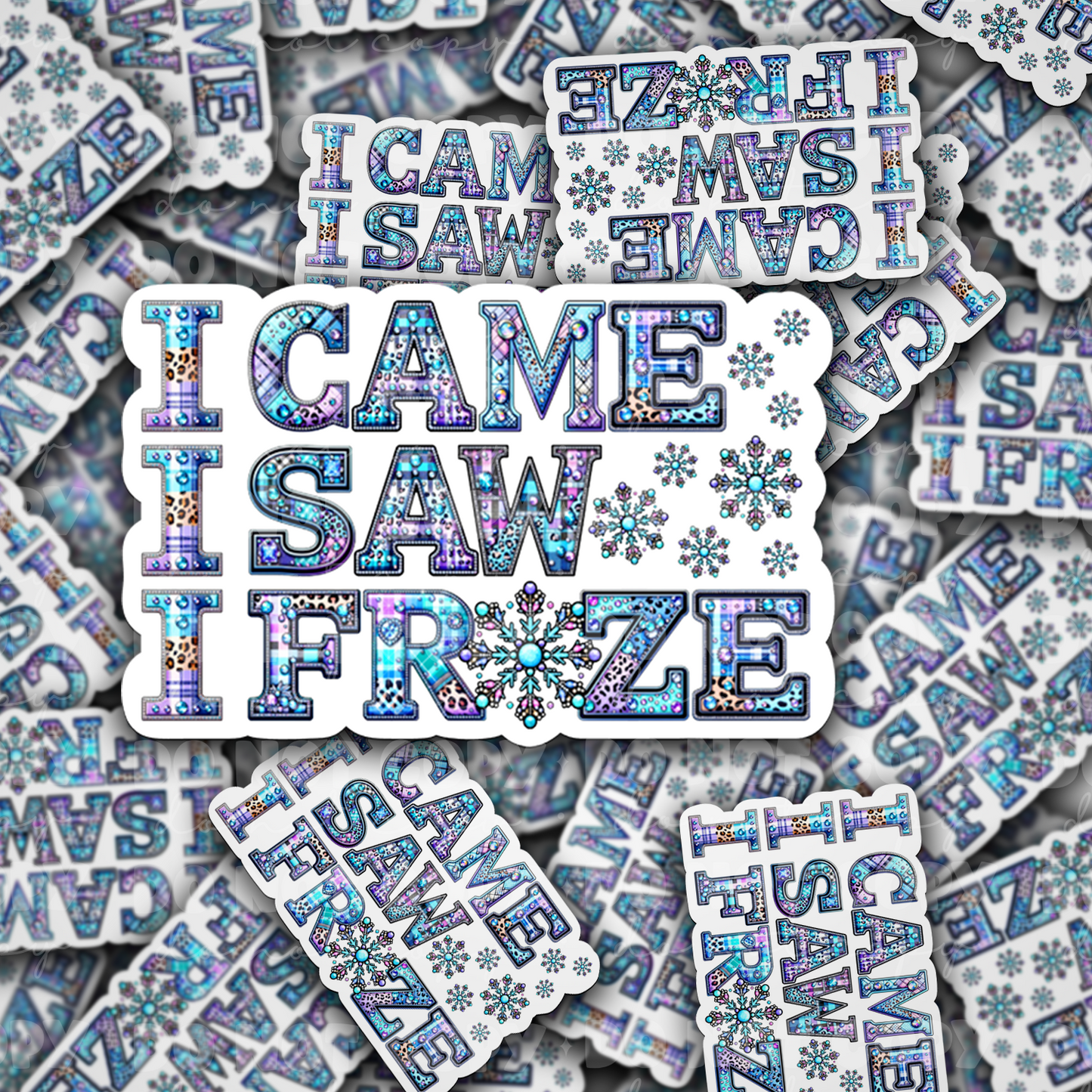 DC 1285 I came I saw I froze - die cut sticker