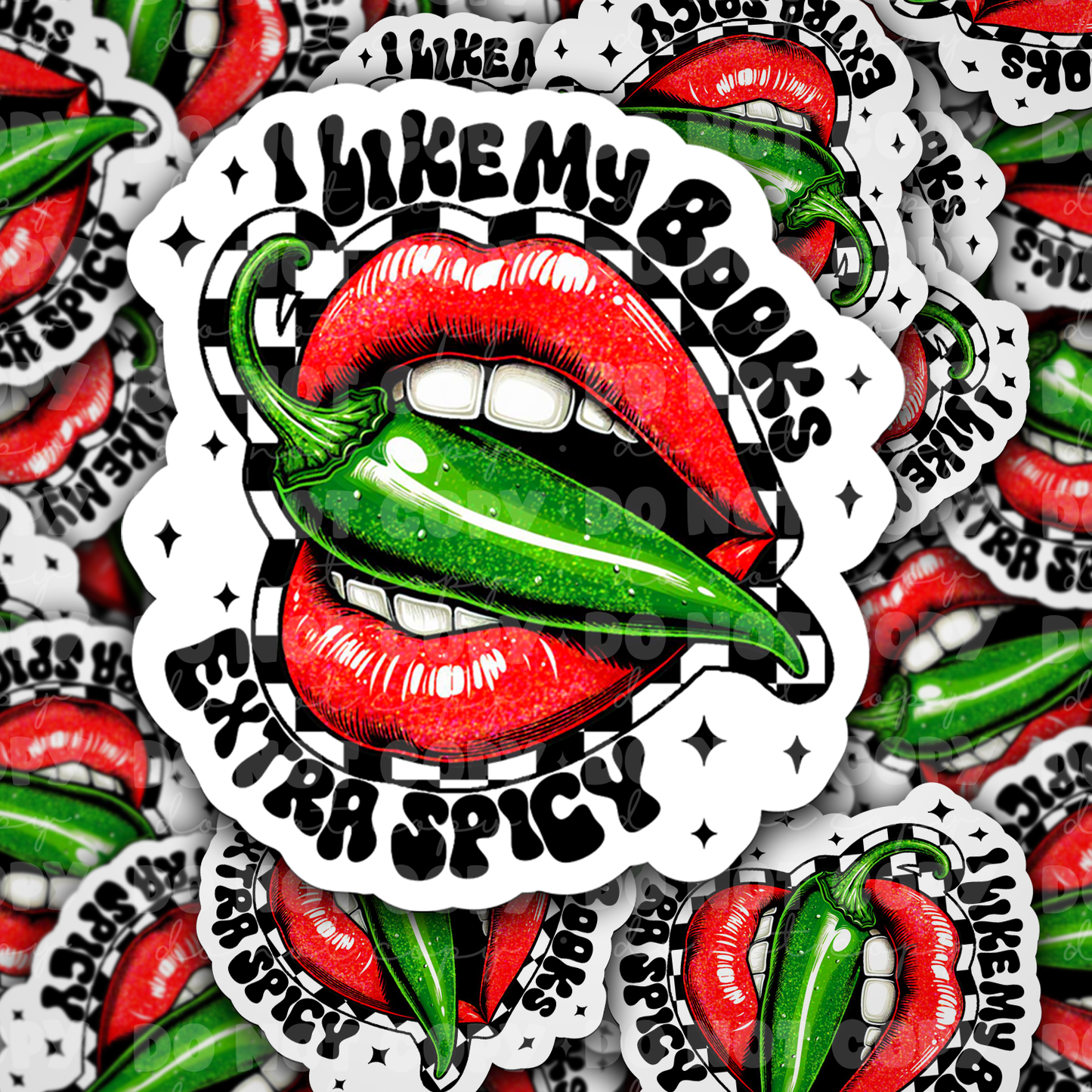 DC 1286 I like my books extra spicy - die cut sticker