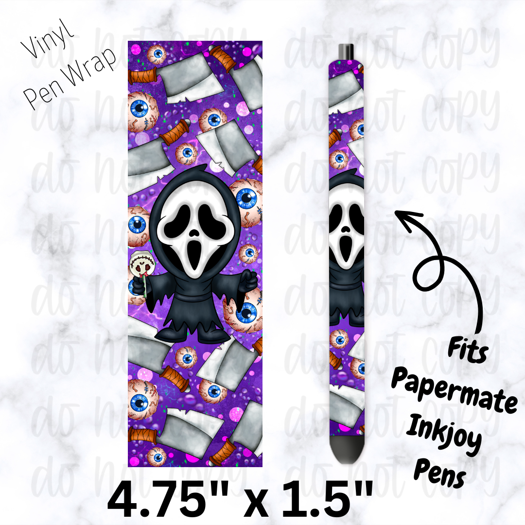 pw173 Ghost Face Eyeballs background  Pen Wrap