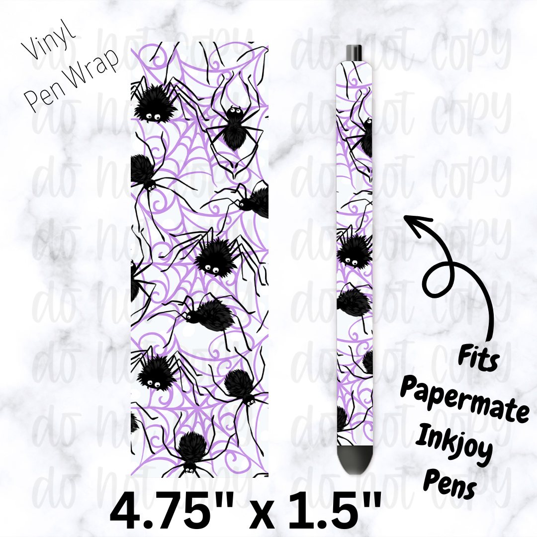 pw223 Spider Purple spiderweb Pen Wrap