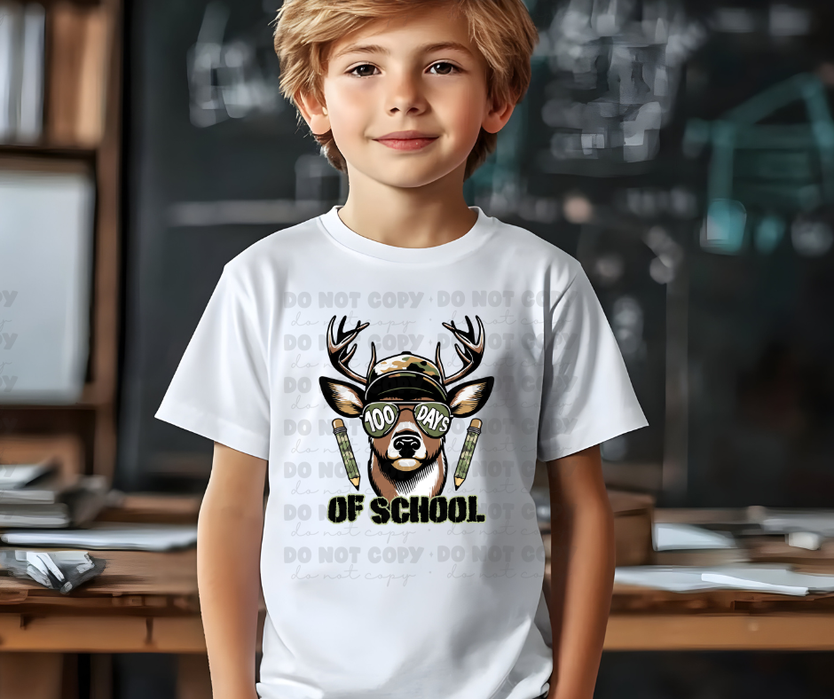 4980 - 100 days of school deer *DTF