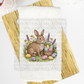 5326 Easter brown bunny sitting on grass towel size * DTF