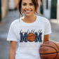 5198 - Faux glitter Basketball mom dark blue lettering *DTF