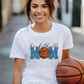 5196 - Faux glitter Basketball mom blue lettering *DTF