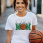 5199 - Faux glitter Basketball mom green lettering *DTF