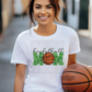 5200 - Faux glitter Basketball mom light green lettering *DTF