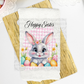 5324 Happy Easter gray bunny towel size * DTF