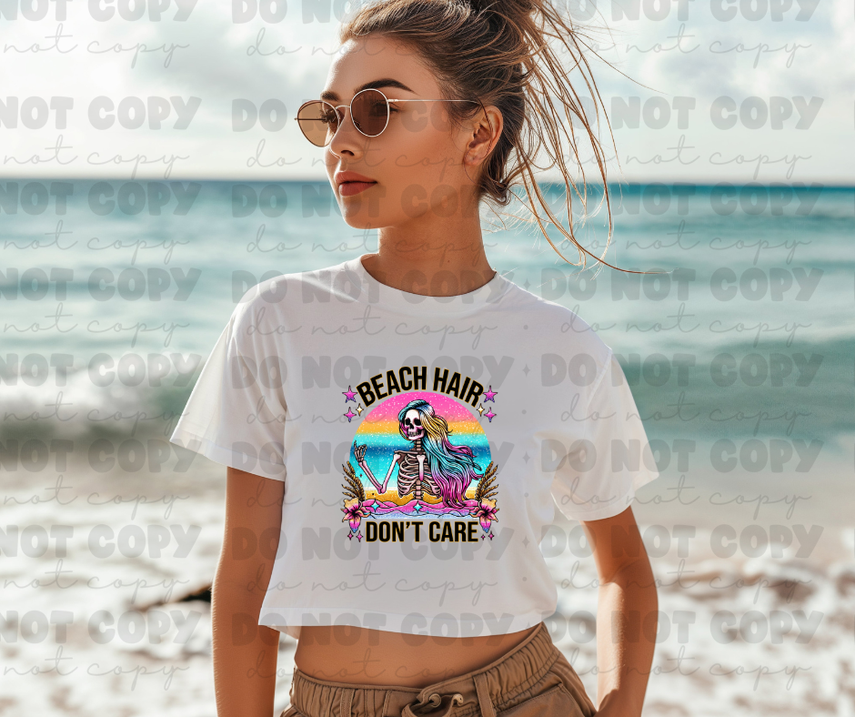 3916 Ombre Beach Hair Don't Care Skeleton DREAM TRANSFER* DTF