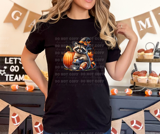 4649 Fall raccoon with football *DREAM TRANSFER* DTF