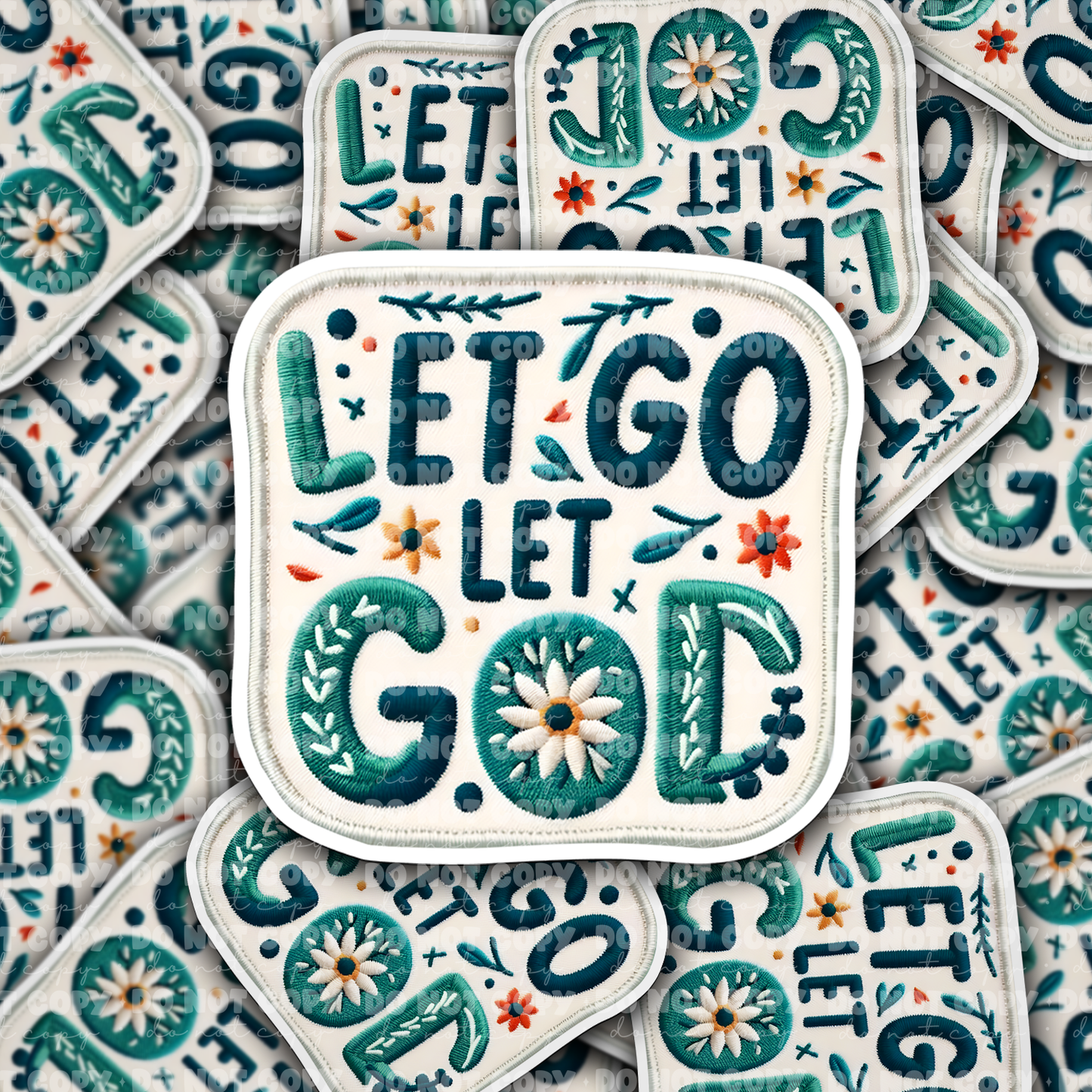 DC 1049 Let Go let God Die cut sticker