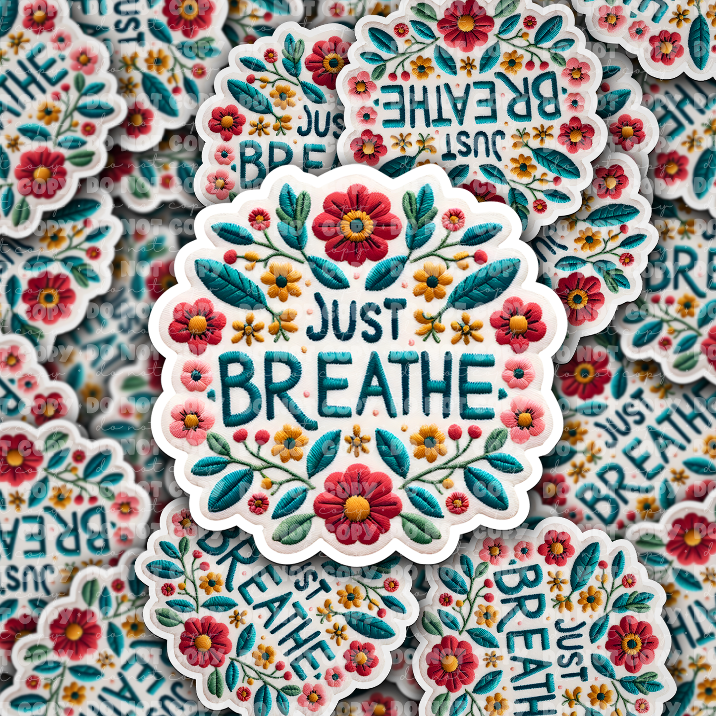 DC 1054 Just breathe Die cut sticker