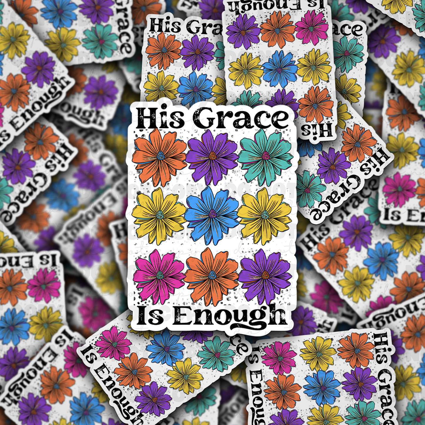 DC 1063 His grace is enough Die cut sticker