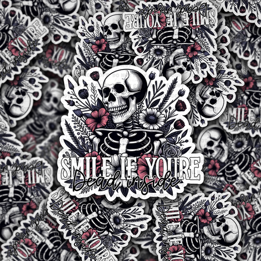 DC 1145 smile if you're dead inside Die cut sticker