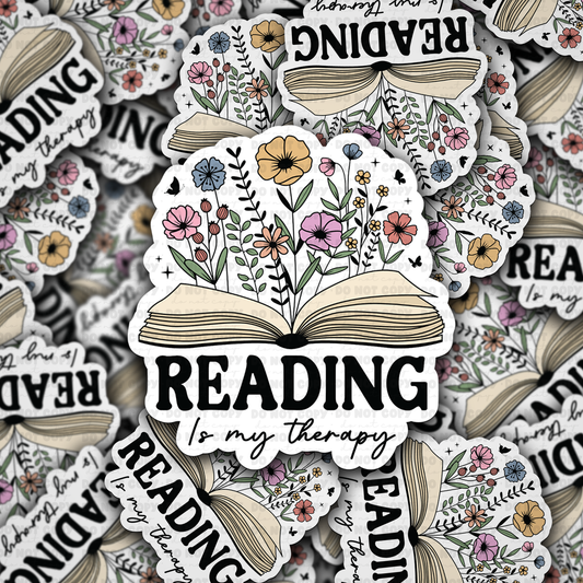 DC 1176 Reading is my therapy Die cut sticker