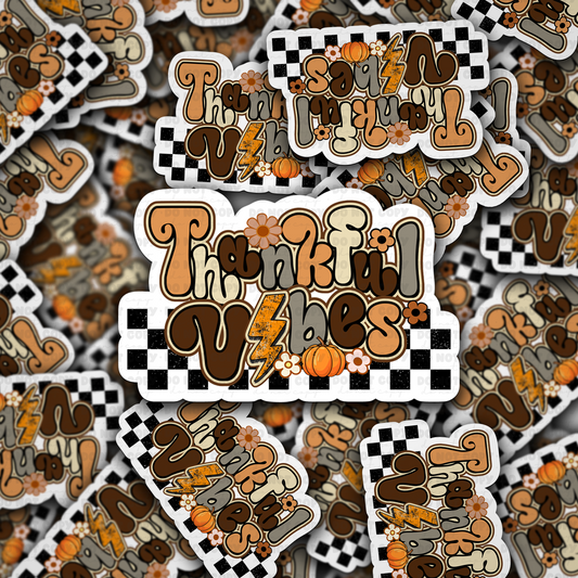 DC 1179 Thankful Vibes Die cut sticker