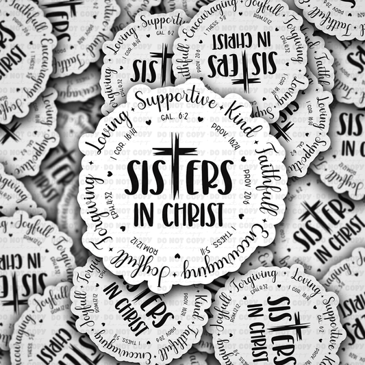 DC 1188 Sisters in christ Die cut sticker