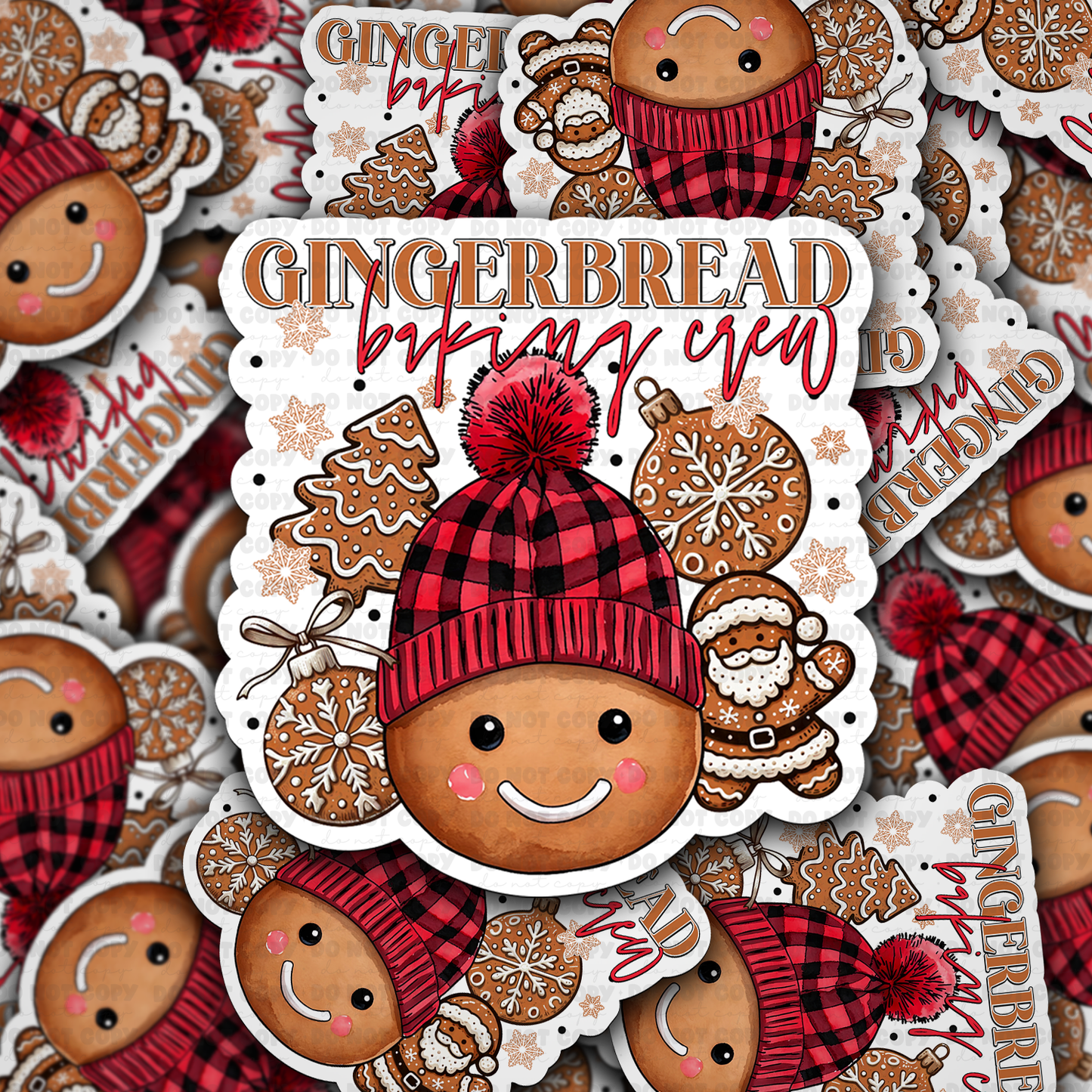 DC 1200 Gingerbread baking crew Die cut sticker