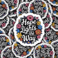 DC 1201 Hope lights the way Die cut sticker