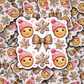 DC 1206 Pink gingerbread head Die cut sticker