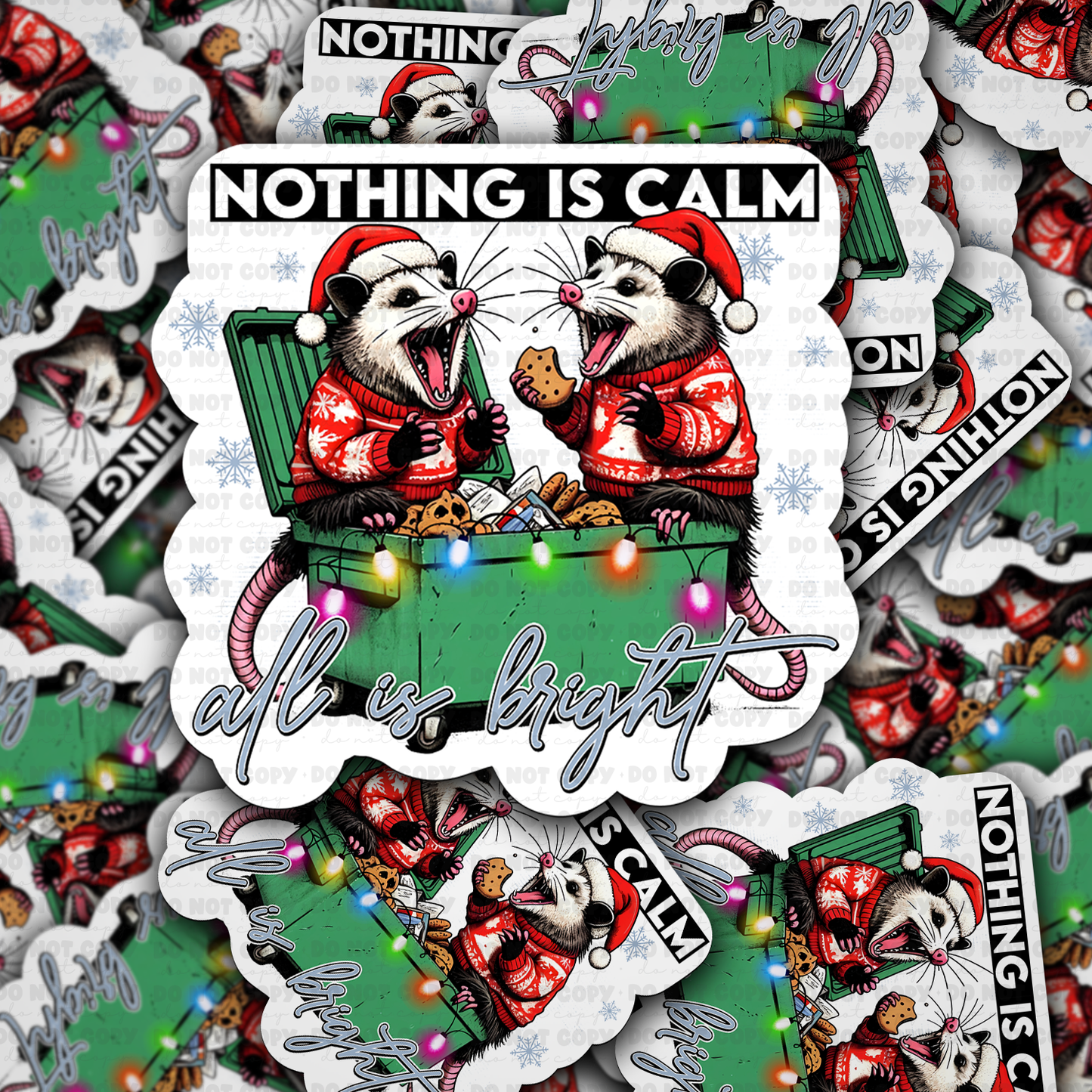 DC 1223 Nothing is calm all is bright Die cut sticker