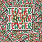 DC 1237 Teacher Christmas pencil Die cut sticker