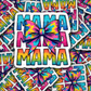 DC 1246 Mama tie dye with bow Die cut sticker