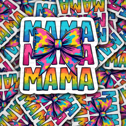 DC 1246 Mama tie dye with bow Die cut sticker